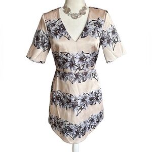 Topshop Floral Champagne Dress